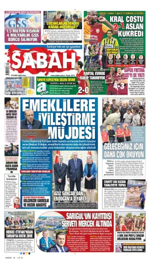 Sabah gazetesi ön sayfası