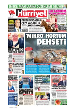 Hürriyet gazetesi ön sayfası
