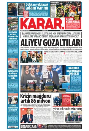 Karar gazetesi ön sayfası