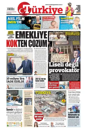 Türkiye gazetesi ön sayfası