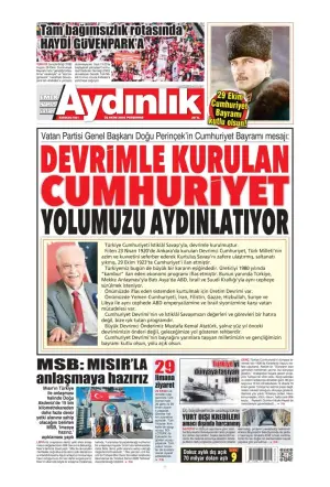 Aydınlık gazetesi ön sayfası