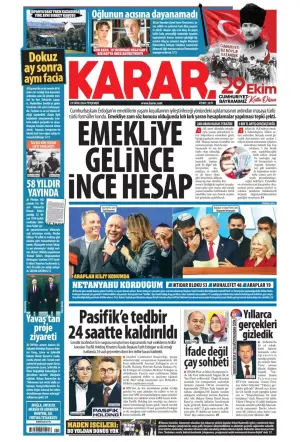 Karar gazetesi ön sayfası