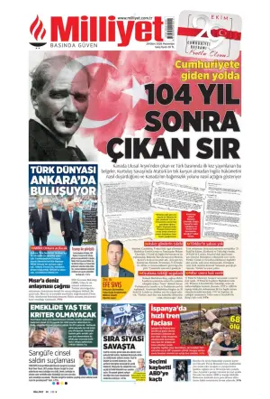 Milliyet gazetesi ön sayfası