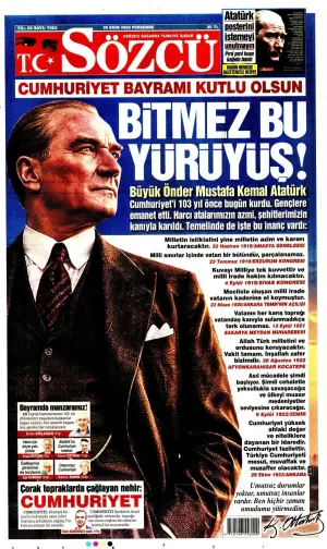Sözcü gazetesi ön sayfası