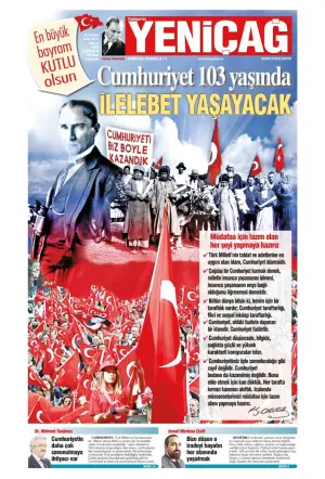 Yeni Çağ gazetesi ön sayfası