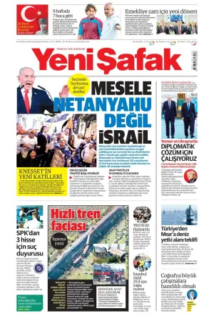 Yeni Şafak gazetesi ön sayfası