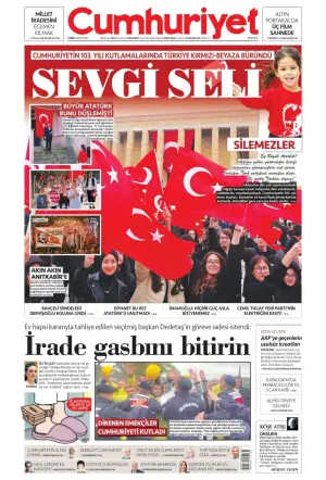 Cumhuriyet gazetesi ön sayfası
