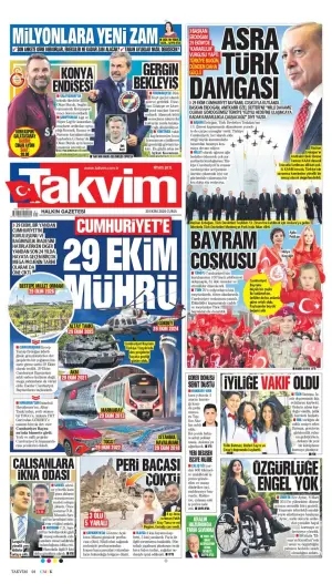 Takvim gazetesi ön sayfası