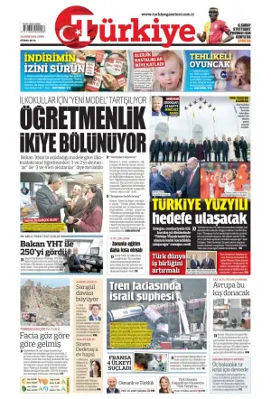 Türkiye gazetesi ön sayfası