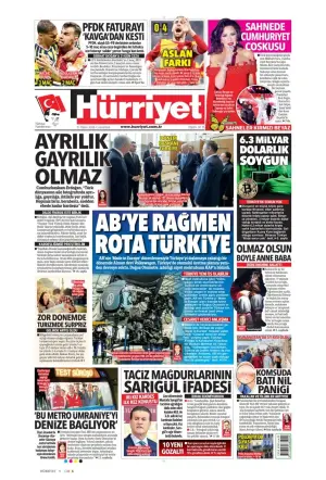Hürriyet gazetesi ön sayfası
