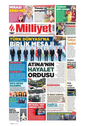 Milliyet gazetesi ön sayfası