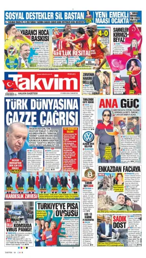 Takvim gazetesi ön sayfası