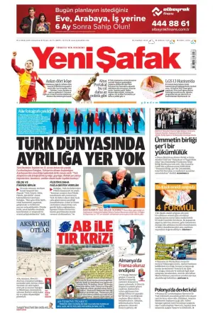 Yeni Şafak gazetesi ön sayfası