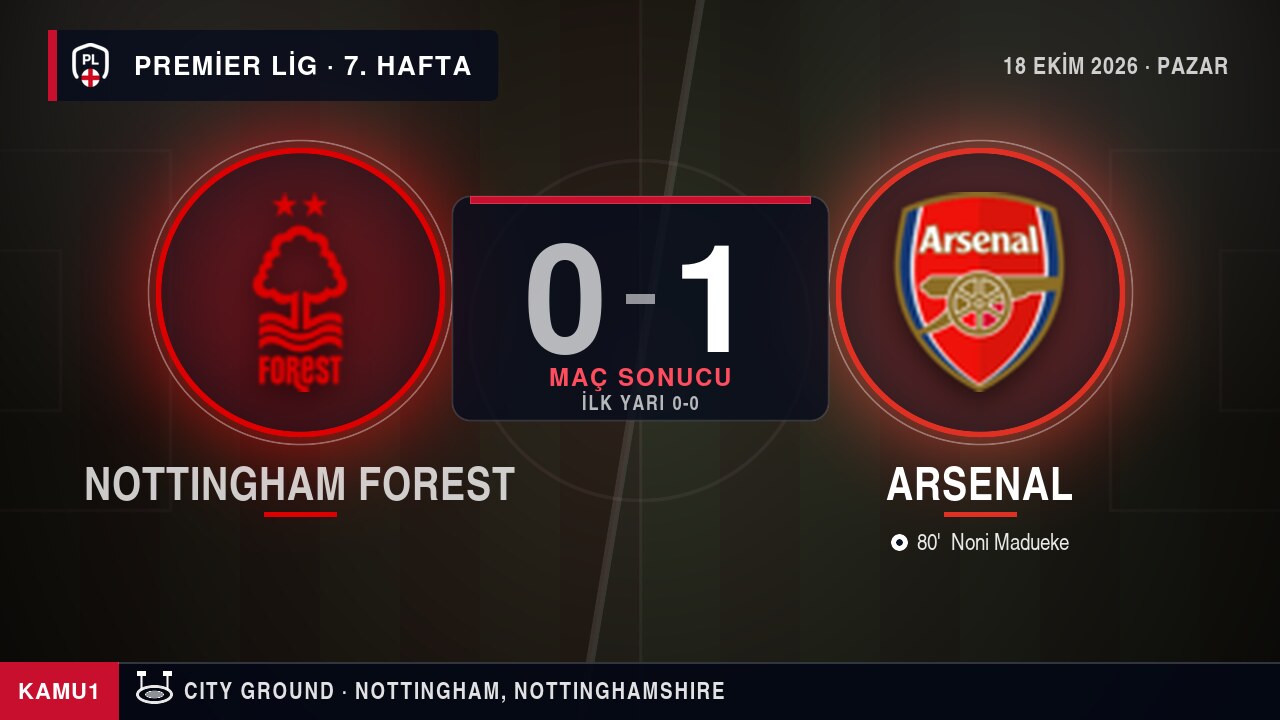 Nottingham Forest 0-1 Arsenal maç sonucu