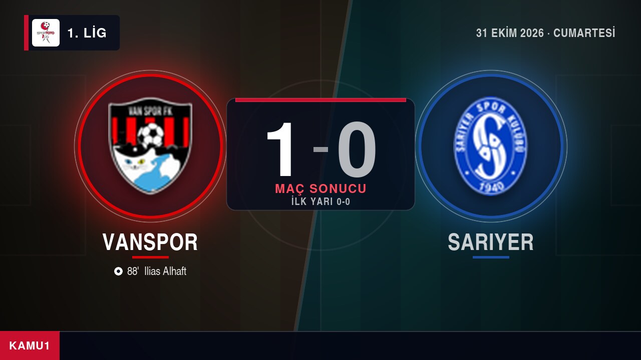 Vanspor 1-0 Sarıyer maç sonucu