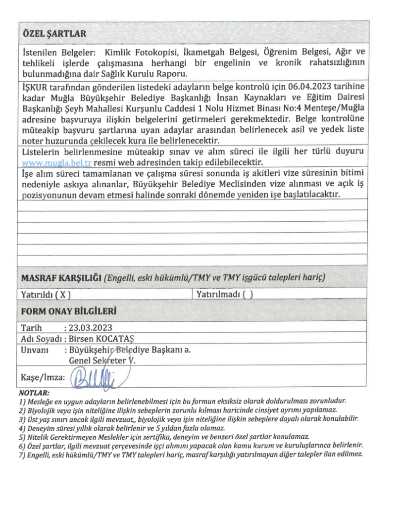 Muğla Büyükşehir Belediyesi işçi