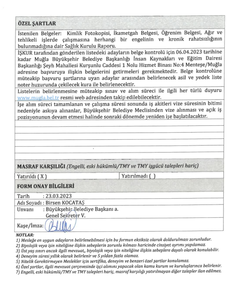 Muğla Büyükşehir Belediyesi işçi