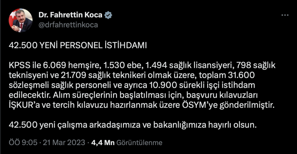 31 bin 600 personel alımı
