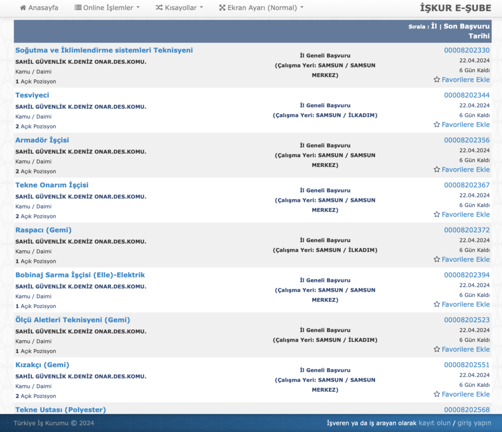 Sahil Güvenlik işçi alımı