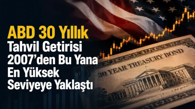ABD 30 yıllık tahvil getirisindeki yükselişi gösteren finans piyasası ekranı