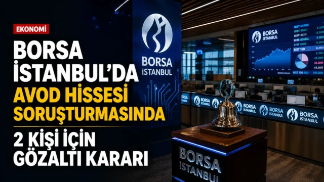 Borsa İstanbul binası önünde AVOD hissesi soruşturmasına ilişkin görsel