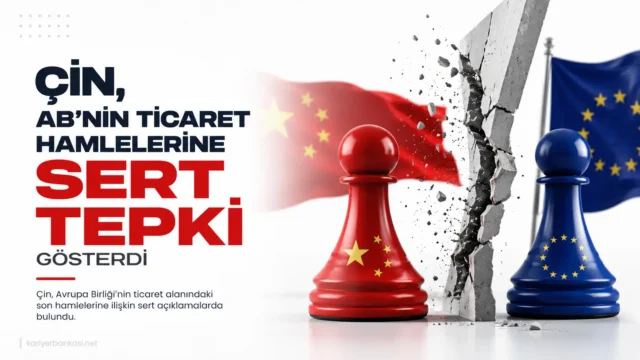 Çin ve Avrupa Birliği bayrakları önünde ticaret gerilimini simgeleyen görsel
