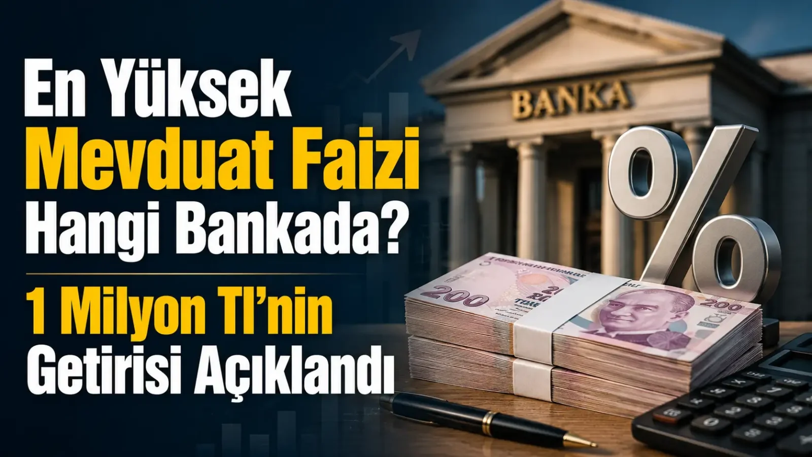Vadeli mevduat faiz oranları ve 1 milyon TL getirisi hesaplaması