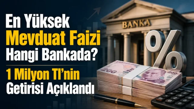 Vadeli mevduat faiz oranları ve 1 milyon TL getirisi hesaplaması