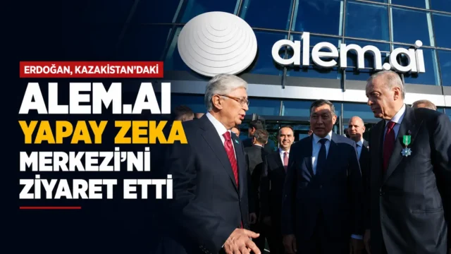 Erdoğan’ın Kazakistan’daki Alem.AI Yapay Zeka Merkezi ziyaretinden görüntü