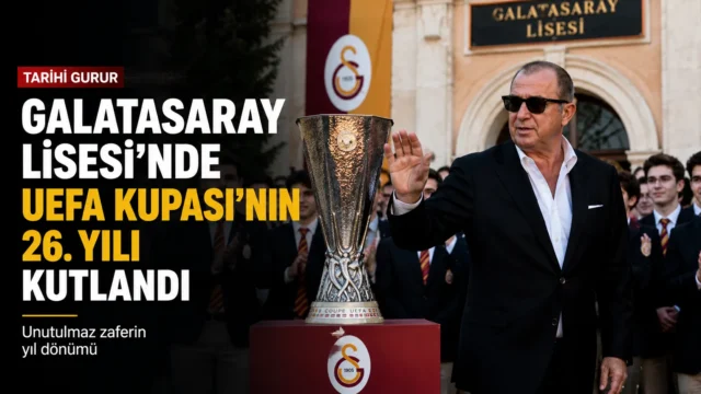 Galatasaray Lisesi’nde UEFA Kupası’nın 26. yıl etkinliğinden bir kare