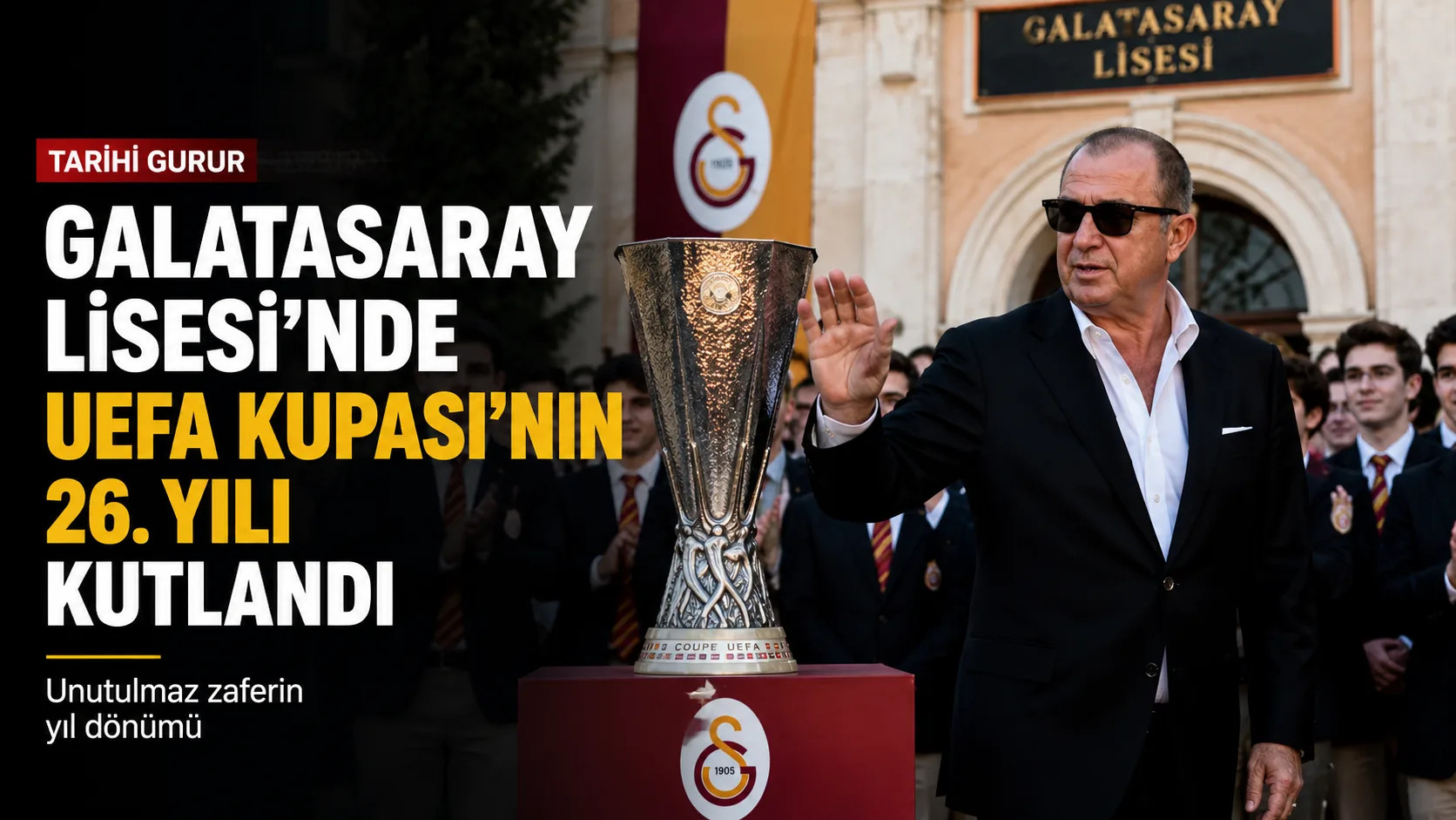 Galatasaray Lisesi’nde UEFA Kupası’nın 26. yıl etkinliğinden bir kare