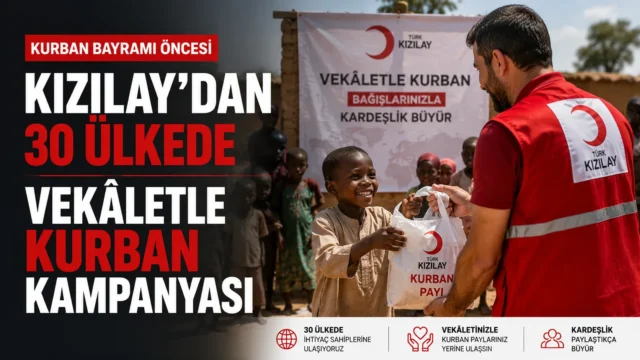 Türk Kızılay’ın Kurban Bayramı öncesi vekâletle kurban kampanyası afişi