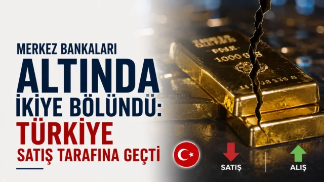 Merkez Bankaları Altında İkiye Bölündü: Türkiye Satış Tarafına Geçti.Merkez bankalarının altın rezervlerinde alım-satım dengesi değişti; Türkiye net satıcı ülkeler arasında öne çıktı.