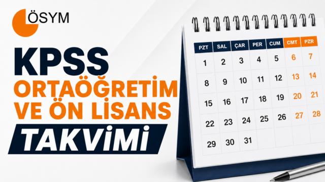 KPSS Ortaöğretim ve Ön Lisans takvimi