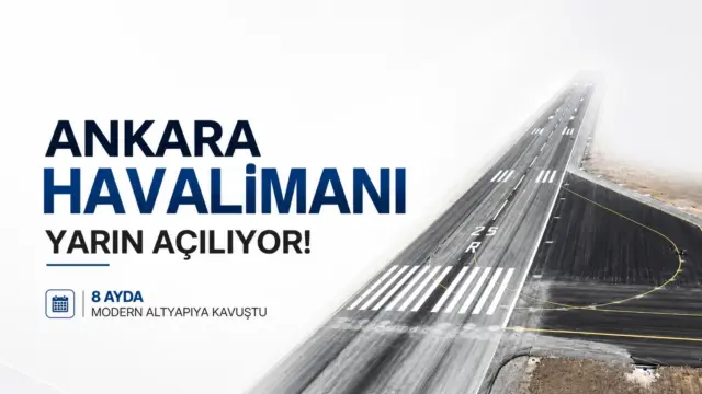 Modernizasyonu tamamlanan Ankara Havalimanı pist ve apron alanı