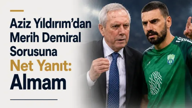 Aziz Yıldırım'ın HT Spor canlı yayınında Merih Demiral sorusuna yanıt verdiği an