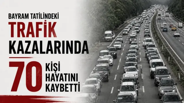 Bayram Tatilindeki Trafik Kazalarında 70 Kişi Hayatını Kaybetti.İçişleri Bakanı Mustafa Çiftçi, Kurban Bayramı tatilinde trafik kazalarında 70 kişinin yaşamını yitirdiğini açıkladı.