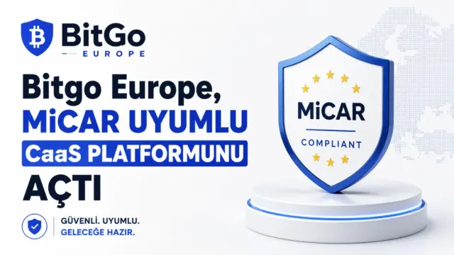 Bitgo Europe'un MiCAR uyumlu CaaS platformuna ilişkin kripto düzenleme temalı illüstrasyon