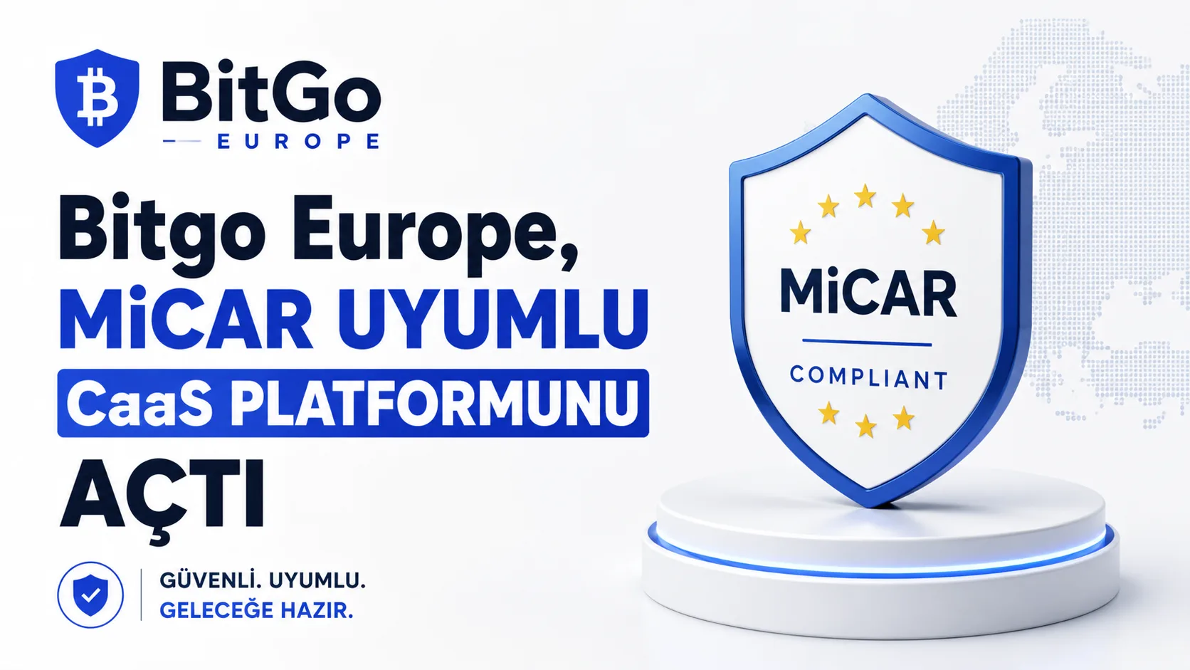 Bitgo Europe'un MiCAR uyumlu CaaS platformuna ilişkin kripto düzenleme temalı illüstrasyon