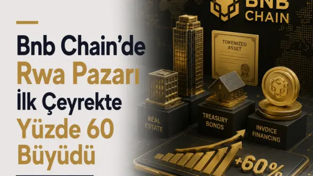 BNB Chain logosu ve RWA pazar büyümesini gösteren dijital finans grafiği