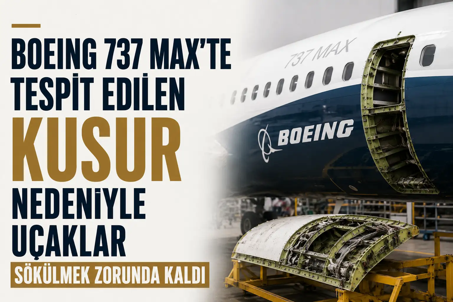 Boeing 737 MAX uçağında tespit edilen kusur nedeniyle yapılan onarım süreci