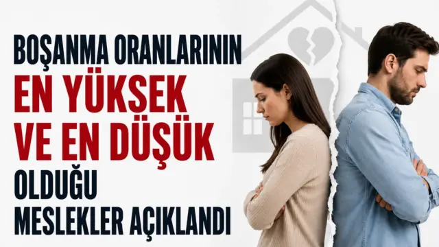 Boşanma oranlarının en yüksek ve en düşük olduğu meslekleri gösteren araştırma grafiği