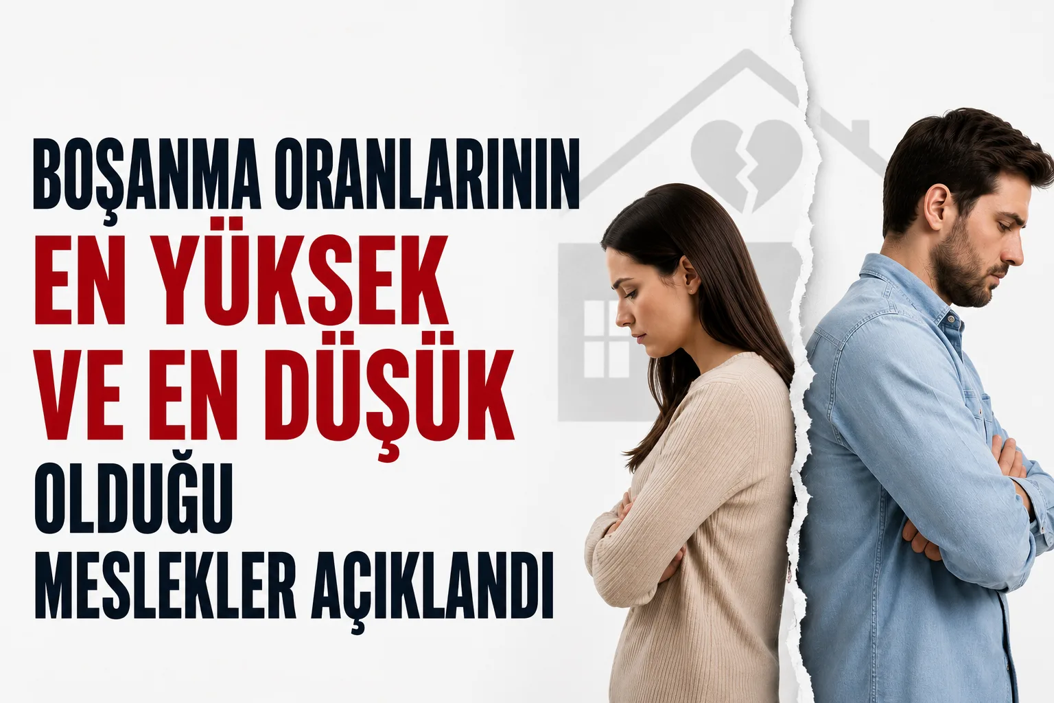 Boşanma oranlarının en yüksek ve en düşük olduğu meslekleri gösteren araştırma grafiği