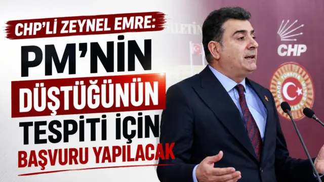 CHP İstanbul Milletvekili Zeynel Emre basın toplantısında açıklama yaparken