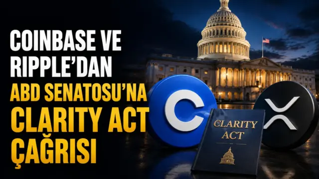 Coinbase ve Ripple’ın CLARITY Act için ABD Senatosu’na yaptığı çağrıyı simgeleyen görsel