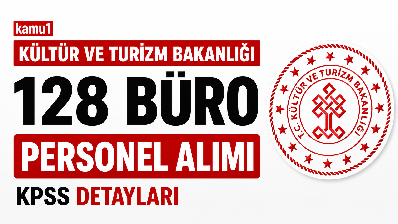 Kültür ve Turizm Bakanlığı 128 Büro Personeli Alımı İçin KPSSP3 ve KPSSP93 Detayları