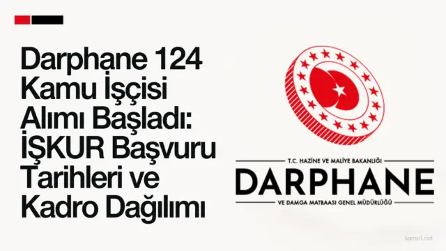 Darphane 124 kamu işçisi alımı başvuruları İŞKUR üzerinden başladı. Son başvuru tarihi 26 Haziran 2026.