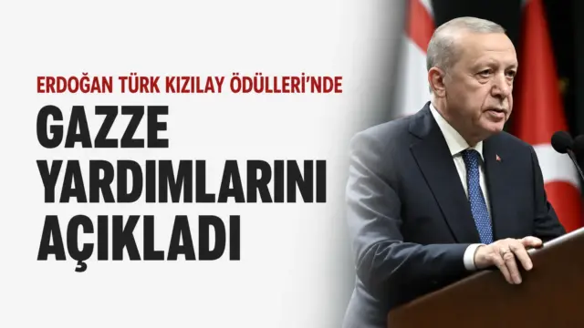 Cumhurbaşkanı Erdoğan Türk Kızılay Ödülleri töreninde konuşma yaparken