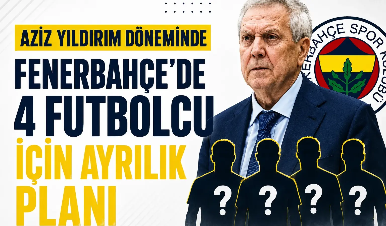 Fenerbahçe formasıyla sahaya çıkan futbolcular ve kulüp logosu