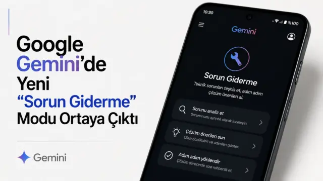 Google Gemini uygulamasında gündeme gelen Sorun Giderme modu ekranı